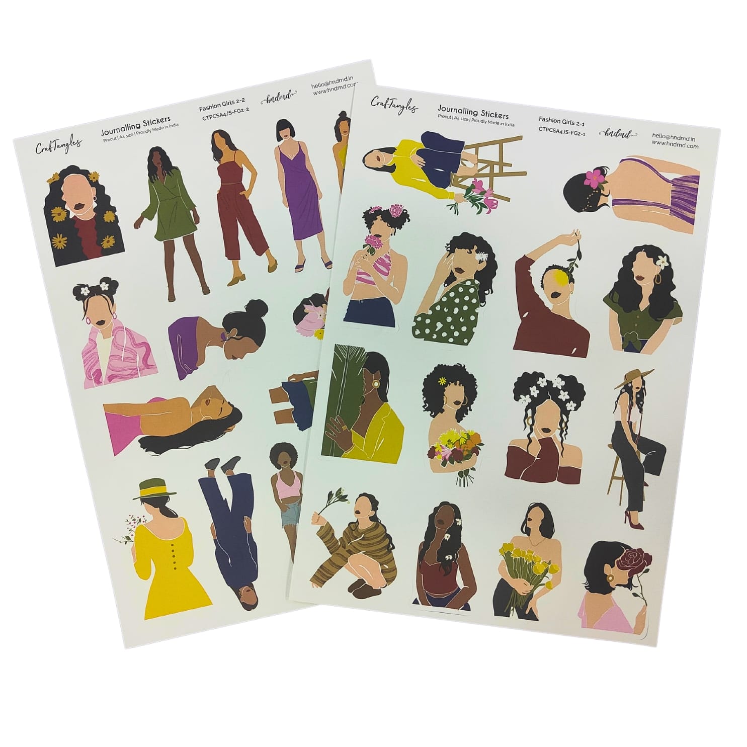 CrafTangles Precut Journal Stickers - Fashion Girls 2 (Spring Collection) (29 stickers) CrafTangles Fashiion Girls Precut Stickers 2 2 CrafTangles Precut Journal Stickers - Fashion Girls 2 (Spring Collection) (29 stickers)