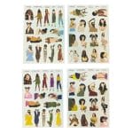 CrafTangles Precut Journal Stickers - Fashion Girls Combo (Pastel and Spring Collection) (58 stickers)