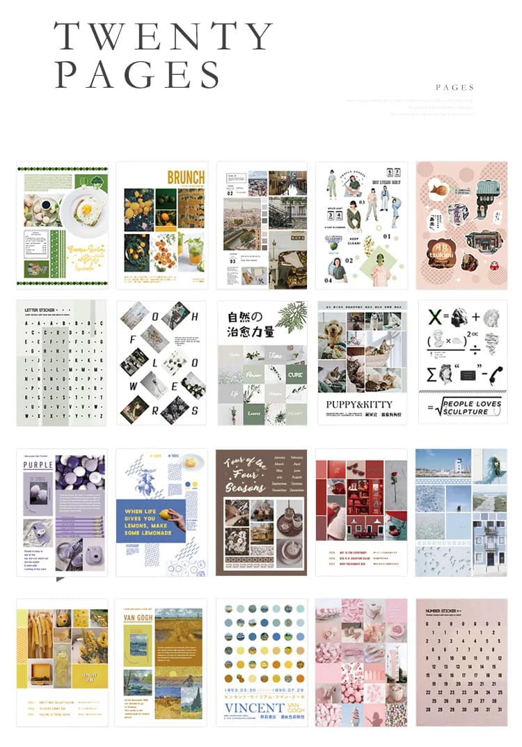 Journalling Sticker book with Elements (20 Sheets) - RosyPosy Vol. 1 RosyPosy Vol1 Sticker Book 5 RosyPosy_Vol1_Sticker_Book_5