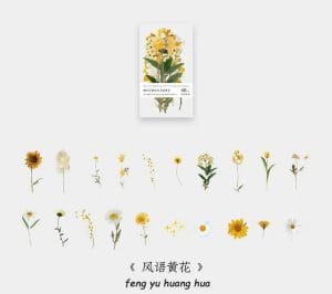 Box Clear PET Flowers Stickers (40 pcs) - Flowers (AQ211006)