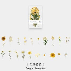 Box Clear PET Flowers Stickers (40 pcs) - Flowers (AQ211006)