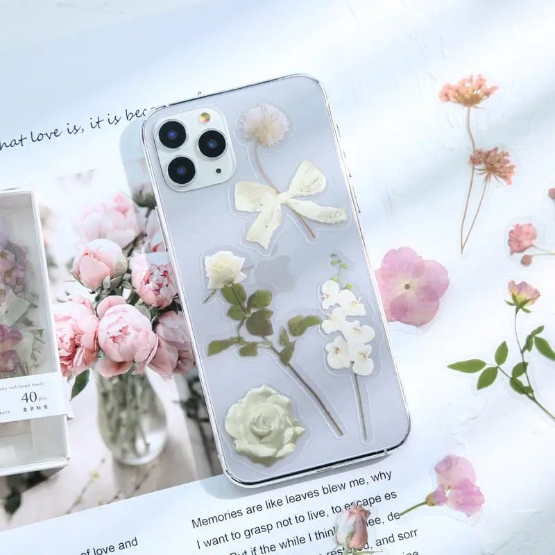 Box Clear PET Flowers Stickers (40 pcs) - Flowers (AQ211008) box_flowers_40pcs_AQ211006_1