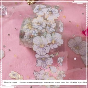Clear PET Foiled Sticker Roll - Flowers