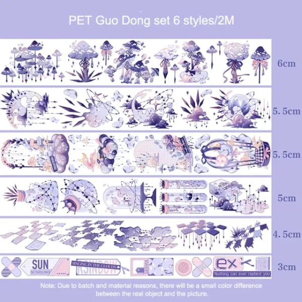 Clear PET Sticker Rolls Set (Pack of 6 Rolls) (PCTS-07)