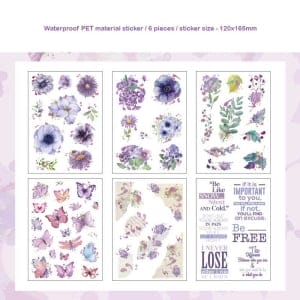 pet clearSticker 20pcs HDLY purple flower dance 1