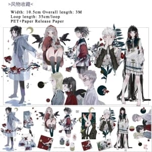 PET Sticker Roll - Anime Characters (4 inches by 3 metres)