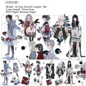 PET Sticker Roll - Anime Characters (4 inches by 3 metres)