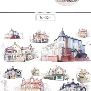 Vintage Building Washi Tape (NBWSR-16)