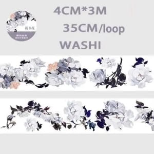 Washi Tape - Flowers (ASR-13) (1.5 inches by 3 metres)