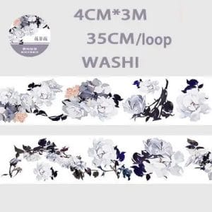 Washi Tape - Flowers (ASR-13) (1.5 inches by 3 metres)