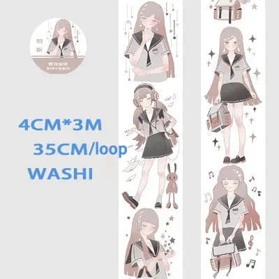 Washi Tape - Anime Girls (1.5 inches by 3 metres) (ASR-15) washi Tape anime ASR 15 Washi Tape - Anime Girls (1.5 inches by 3 metres) (ASR-15)