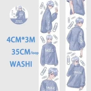 Washi Tape - Anime Boys (1.5 inches by 3 metres) (ASR-17)