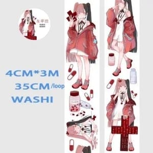 Washi Tape - Anime Girls (1.5 inches by 3 metres) (ASR-18)