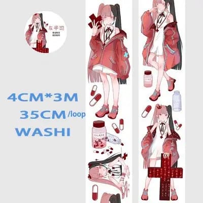 Washi Tape - Anime Girls (1.5 inches by 3 metres) (ASR-18) washi Tape anime ASR 18 Washi Tape - Anime Girls (1.5 inches by 3 metres) (ASR-18)