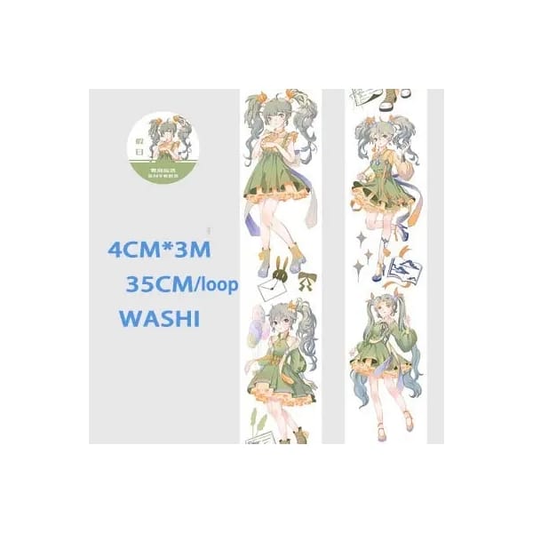 Washi Tape - Anime Girls (1.5 inches by 3 metres) (ASR-19)