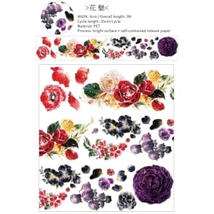 Clear PET Sticker Rolls - Flowers (PCT-024)