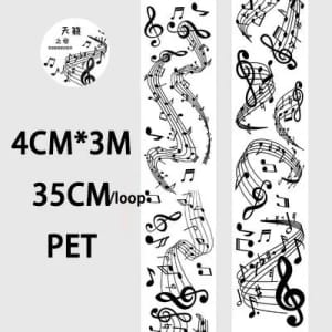 Clear PET Sticker Rolls - Musical Notes (PCT-024)