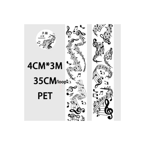 Clear PET Sticker Rolls - Musical Notes (PCT-024)