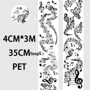 Clear PET Sticker Rolls - Musical Notes (PCT-024)