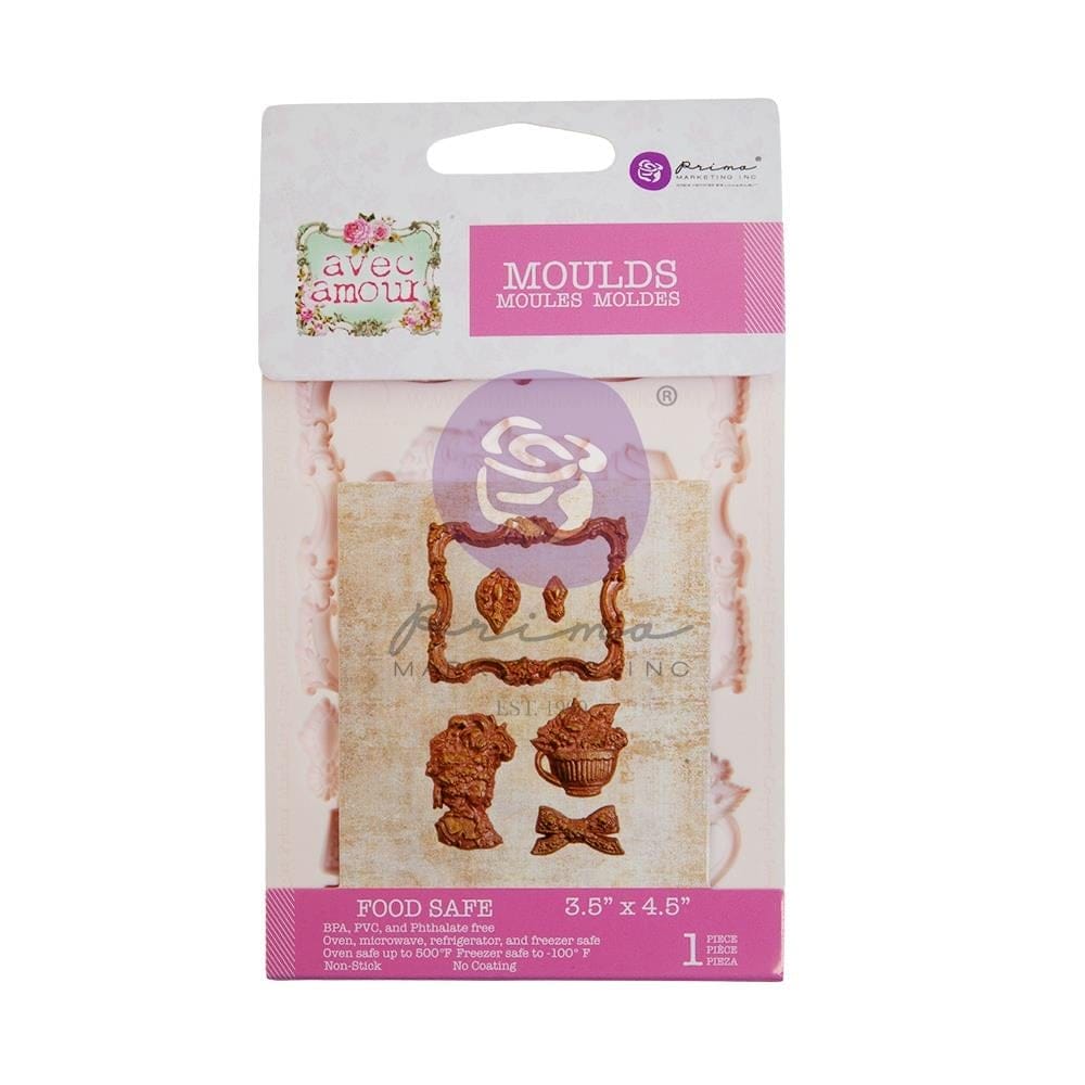 Prima Finnabair Decor Moulds 3.5"X4.5" - Avec Amour 662158 prima mould avec amour Prima Finnabair Decor Moulds 3.5"X4.5" - Avec Amour