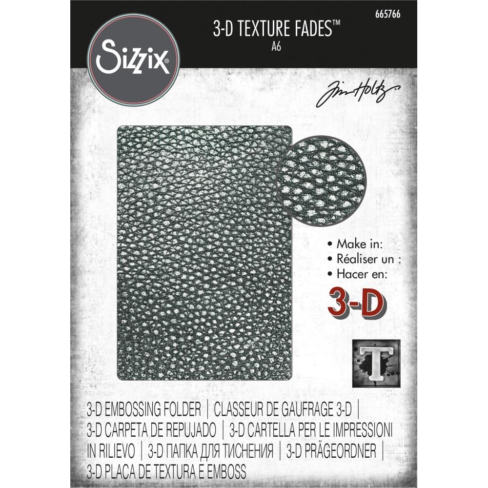 Sizzix 3D Texture Fades Embossing Folder By Tim Holtz - Cracked Leather 665766 sizzix embossing folder cracked leather Sizzix 3D Texture Fades Embossing Folder By Tim Holtz - Cracked Leather
