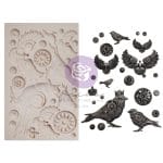 Prima Marketing Finnabair Decor Moulds 5"X8"X8mm - Clockwork Sparrow