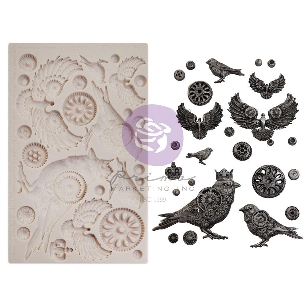 Prima Marketing Finnabair Decor Moulds 5"X8"X8mm - Clockwork Sparrow 969493 prima mould sparrow Prima Marketing Finnabair Decor Moulds 5"X8"X8mm - Clockwork Sparrow