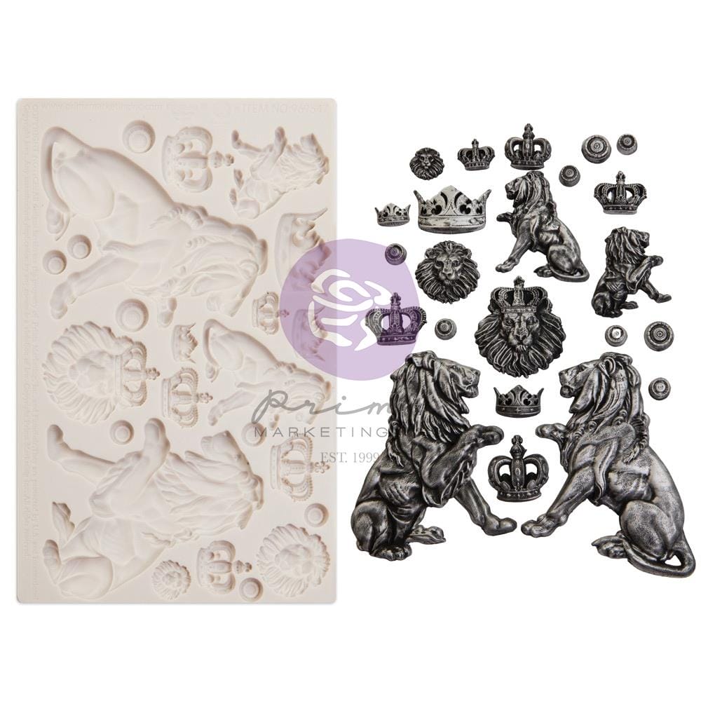 Prima Marketing Finnabair Decor Moulds 5"X8"X8mm - Regal Lions 969547 prima mould regal lions Prima Marketing Finnabair Decor Moulds 5"X8"X8mm - Regal Lions