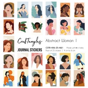 CrafTangles Journal Stickers 4 by 6 cm (Pack of 25 designs) - Abstract Women 1