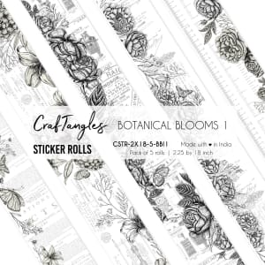 CrafTangles Journal Sticker Rolls (Pack of 5 designs) - Botanical Blooms 1