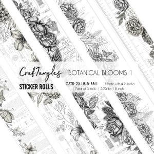 CrafTangles Journal Sticker Rolls (Pack of 5 designs) - Botanical Blooms 1