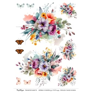 CrafTangles A4 Transfer It Sheets - Spring Flowers 39