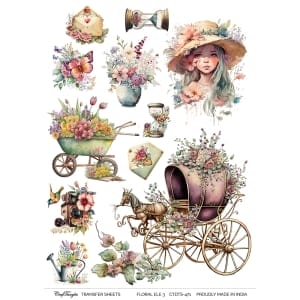 CrafTangles A4 Transfer It Sheets - Floral Elements 3