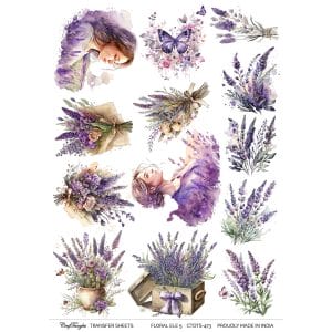 CrafTangles A4 Transfer It Sheets - Floral Elements 5