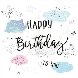 German Decoupage Napkins (5 pcs) - Happy Birthday to You