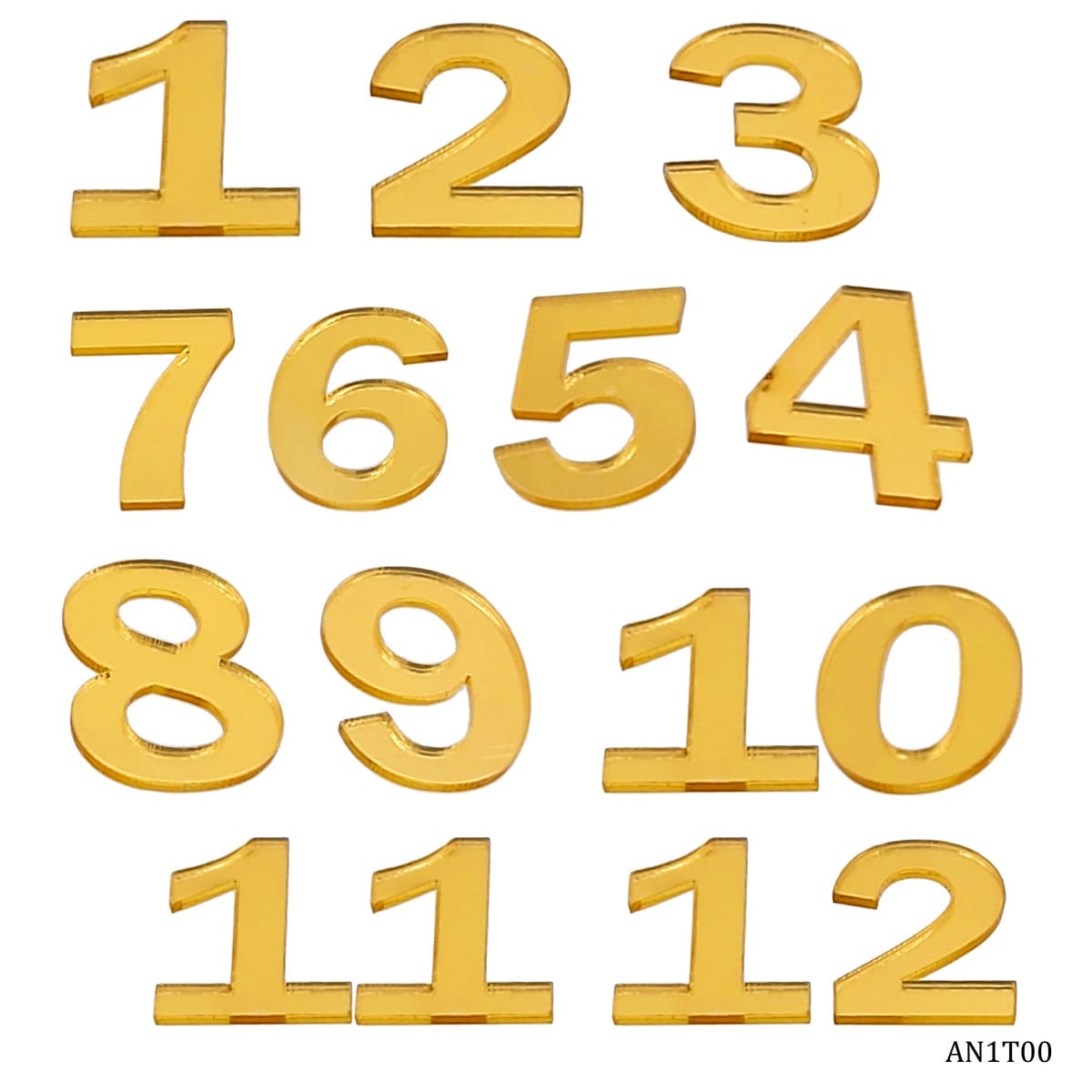 Acrylic Number For Clock Gold (12 pcs) AN1T00 acrylic numbers clock gold Acrylic Number For Clock Gold (12 pcs)