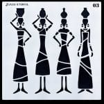 6 by 6 inches Stencil - African Models 3
