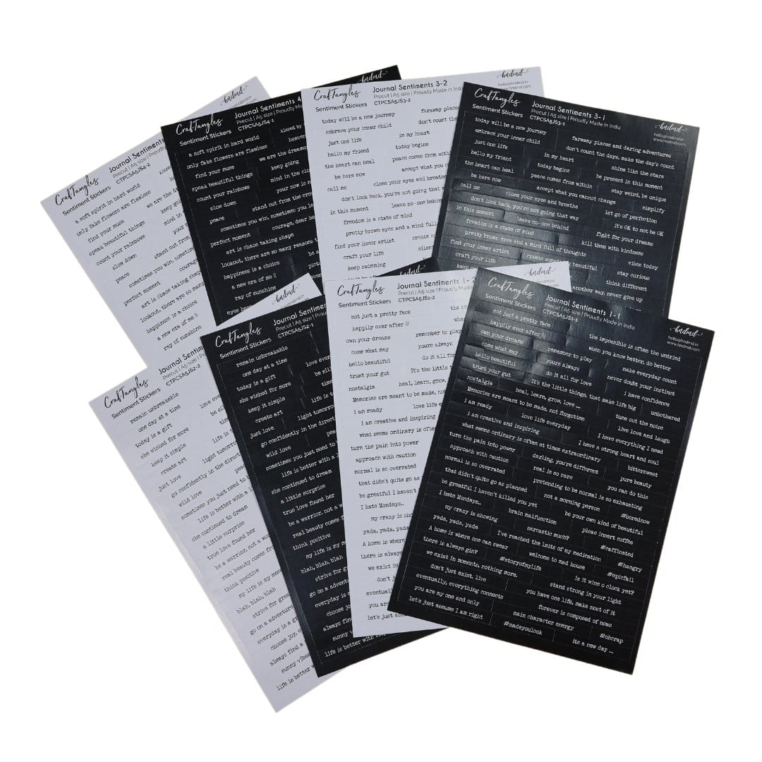 CrafTangles Precut Stickers - Journal Sentiments Combo (544 stickers)