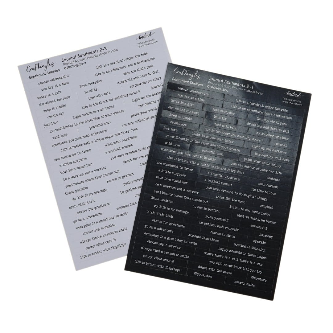 CrafTangles Precut Stickers - Journal Sentiments 2 Journal Sentiment Sticker Set2 CrafTangles Precut Stickers - Journal Sentiments 2
