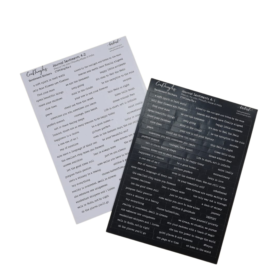 CrafTangles Precut Stickers - Journal Sentiments 4 Journal Sentiment Sticker Set4 CrafTangles Precut Stickers - Journal Sentiments 4