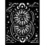 Stamperia Stencil 7.87 by 9.84 inches - Sun, Cosmos Infinity