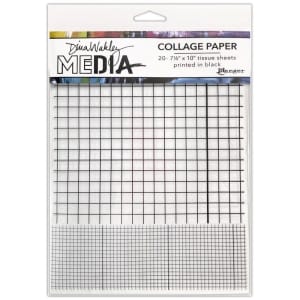 Dina Wakley Media Collage Tissue Paper 7.5"X10" 20/Pkg - Grid