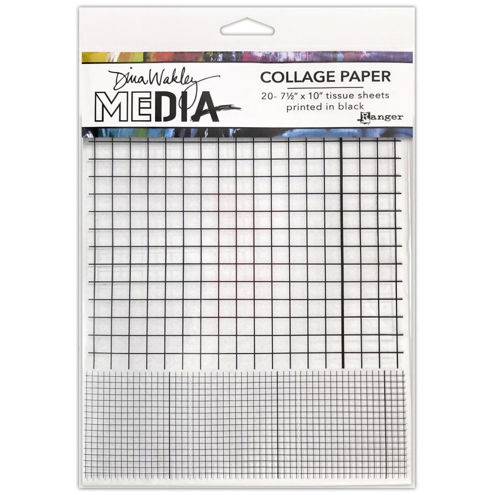 Dina Wakley Media Collage Tissue Paper 7.5"X10" 20/Pkg - Grid MDA81821 Ranger Dina Wakley Tissues Dina Wakley Media Collage Tissue Paper 7.5"X10" 20/Pkg - Grid