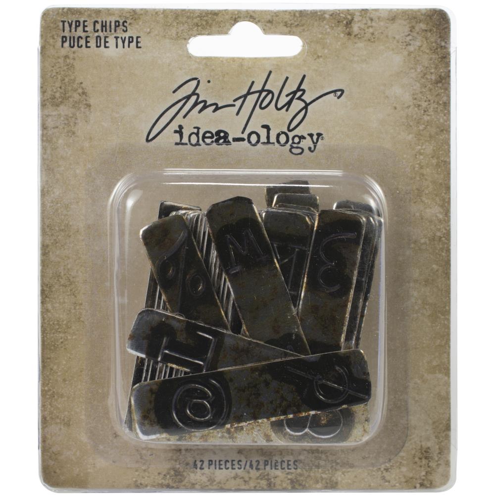 Tim Holtz Idea-Ology Type Chips 42/Pkg