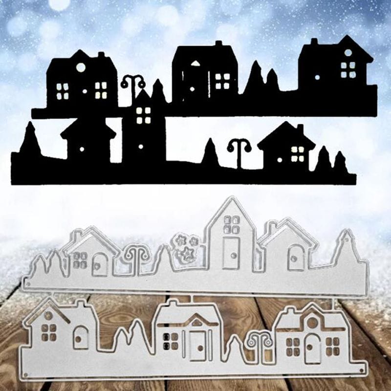 Steel Dies - Lane of Houses (Set of 2 dies) LC2149 Steel cutting dies LC2149_Steel_cutting_dies