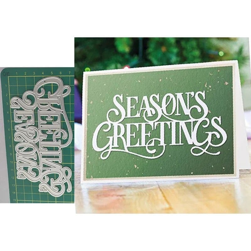 Steel word Dies - Seasons Greetings Large LC2876 Steel cutting die Steel word Dies - Seasons Greetings Large