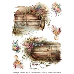 CrafTangles A4 Transfer It Sheets - Vintage Doors 1