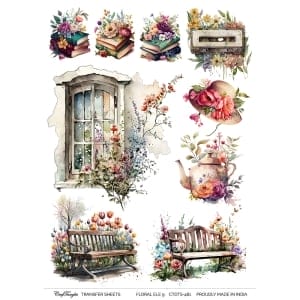 CrafTangles A4 Transfer It Sheets - Floral Elements 9