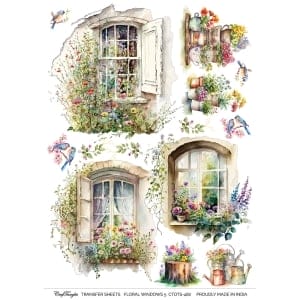 CrafTangles A4 Transfer It Sheets - Floral Windows 5