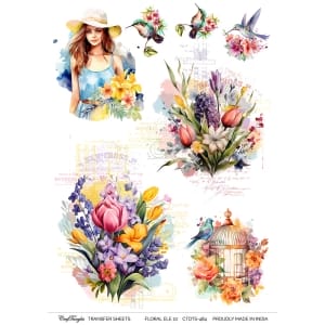 CrafTangles A4 Transfer It Sheets - Floral Elements 10
